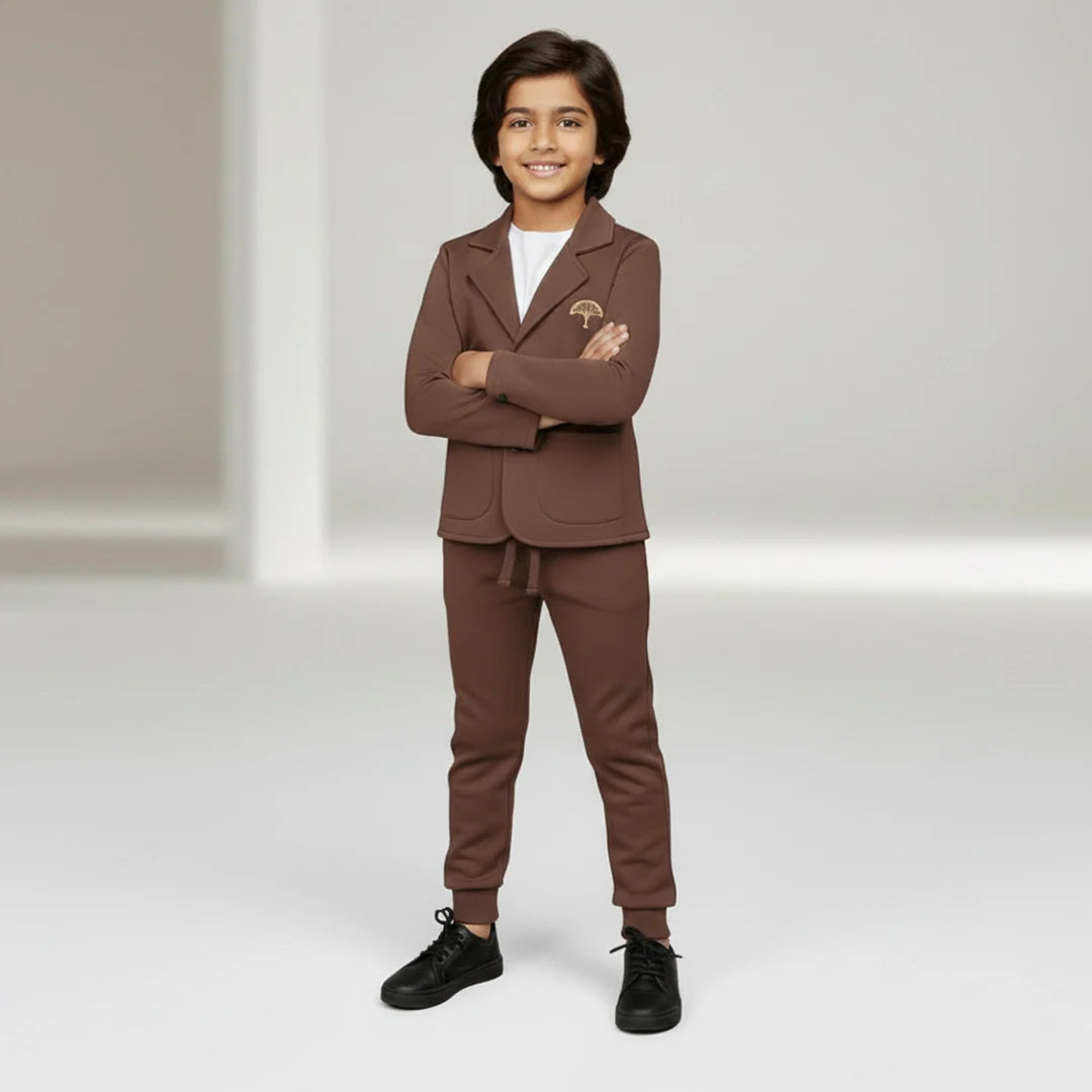 Coffee Premium Boys' Blazer Set