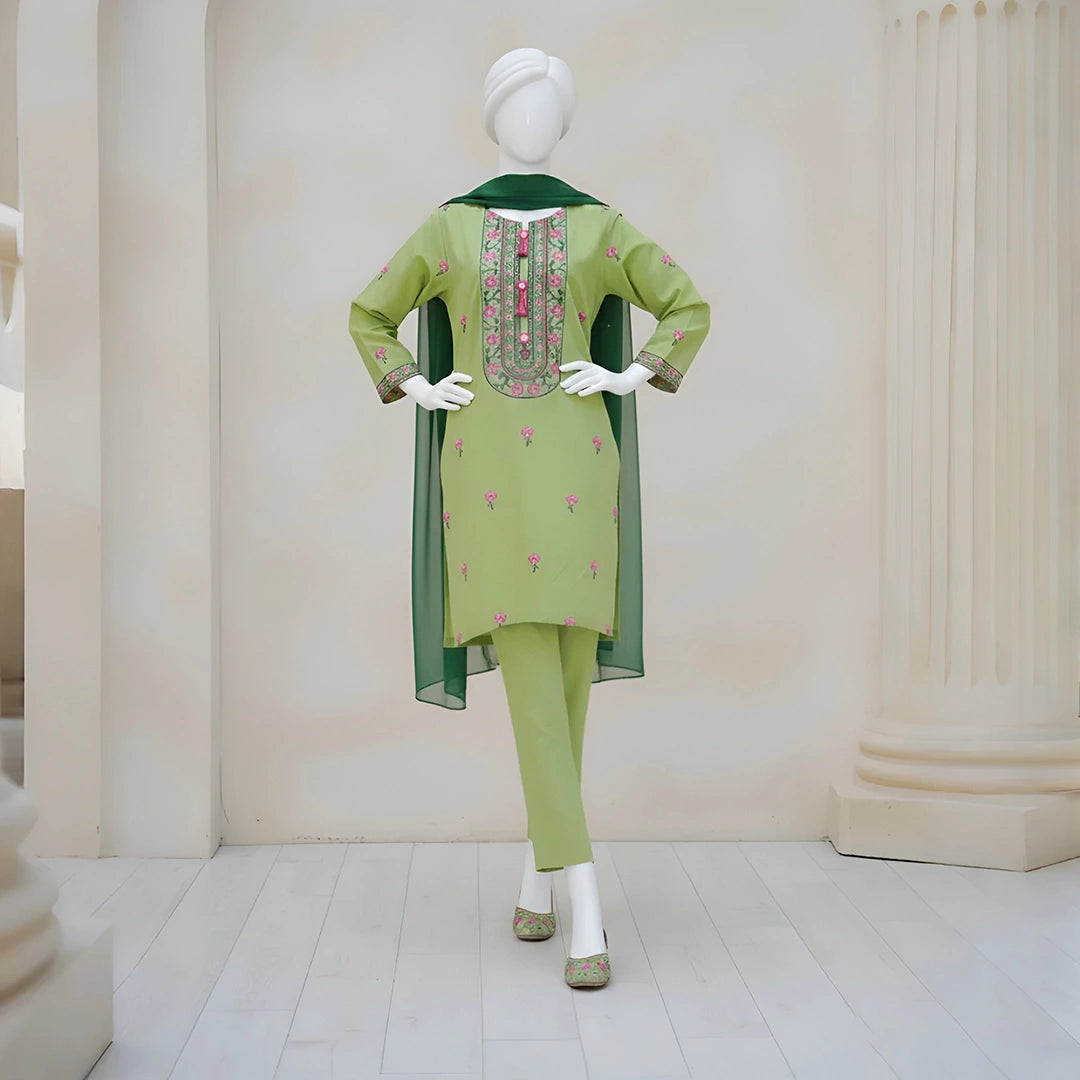 Rosy - Festive Embroidery Suit Set.