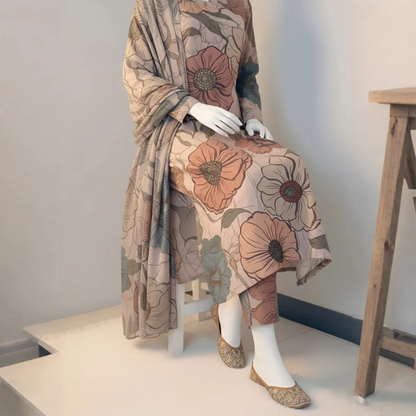 Rose Valley - Floral Printed Suit Set