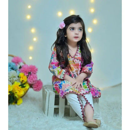 Floral Digital Printed Dhoti Set for Kids