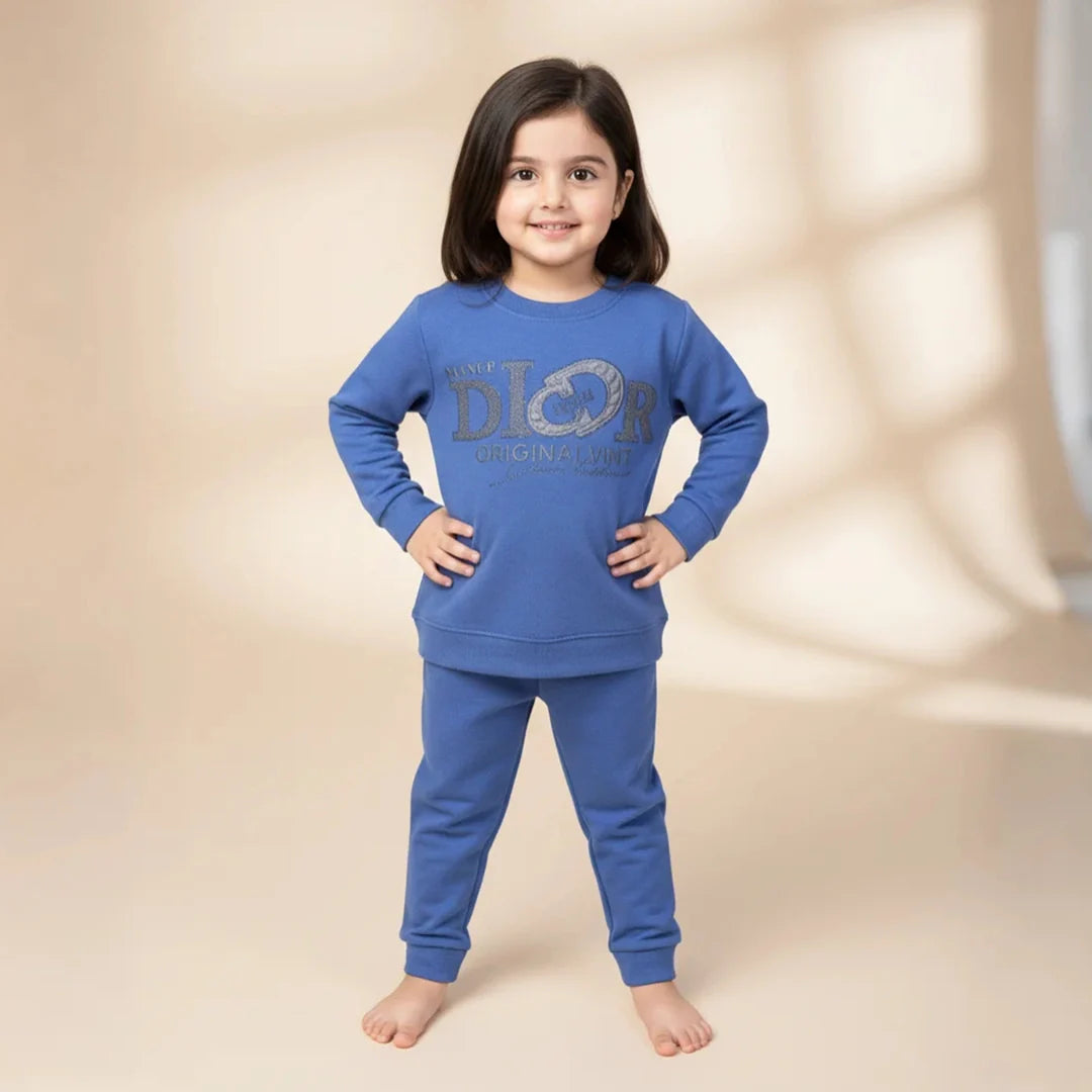 Twilight Blue Kids Girls Premium Track Suit
