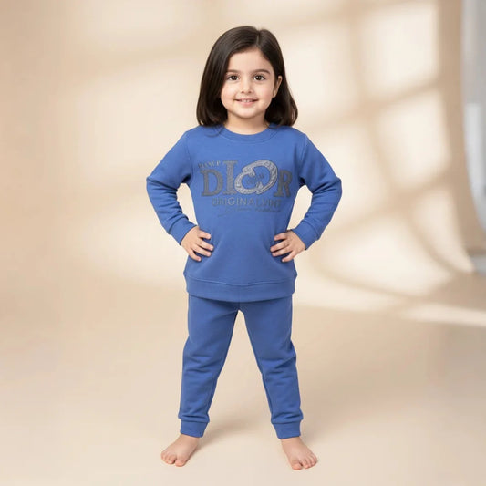 Twilight Blue Kids Girls Premium Track Suit
