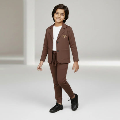 Coffee Premium Boys' Blazer Set