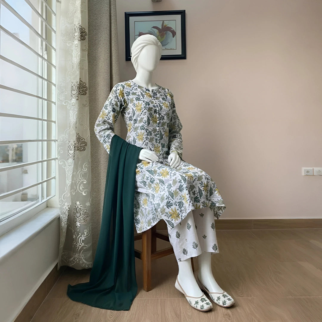 Nova - Floral Printed Cotton Suit Set