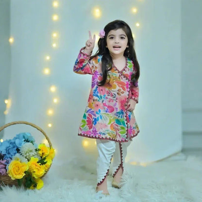 Floral Digital Printed Dhoti Set for Kids