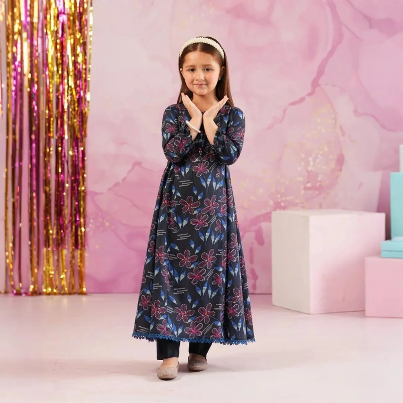 Lilium - Elegant Screen-Printed Kids Suit