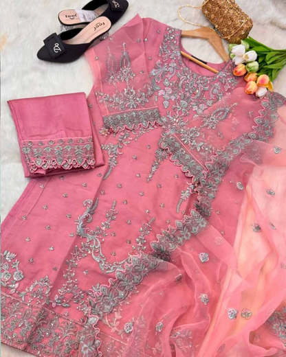 Sitara - Organza Embroidered Suit Set