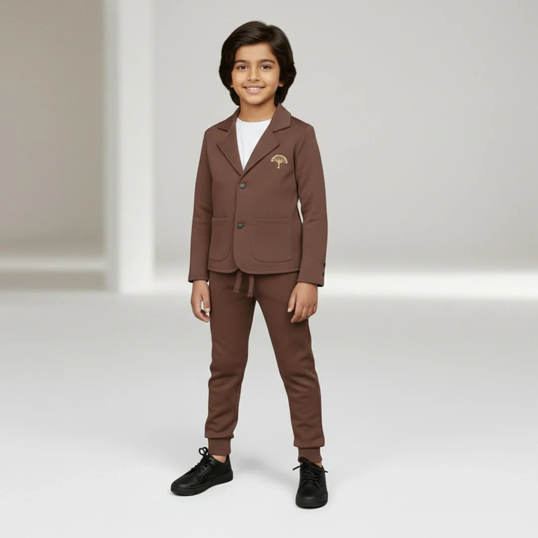 Coffee Premium Boys' Blazer Set