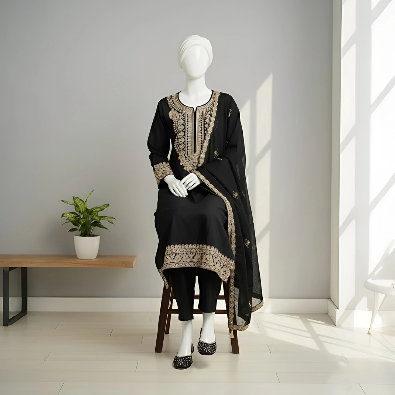 Zarisha - Sequin Embroidered Suit Set