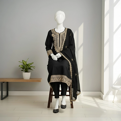 Zarisha - Sequin Embroidered Suit Set