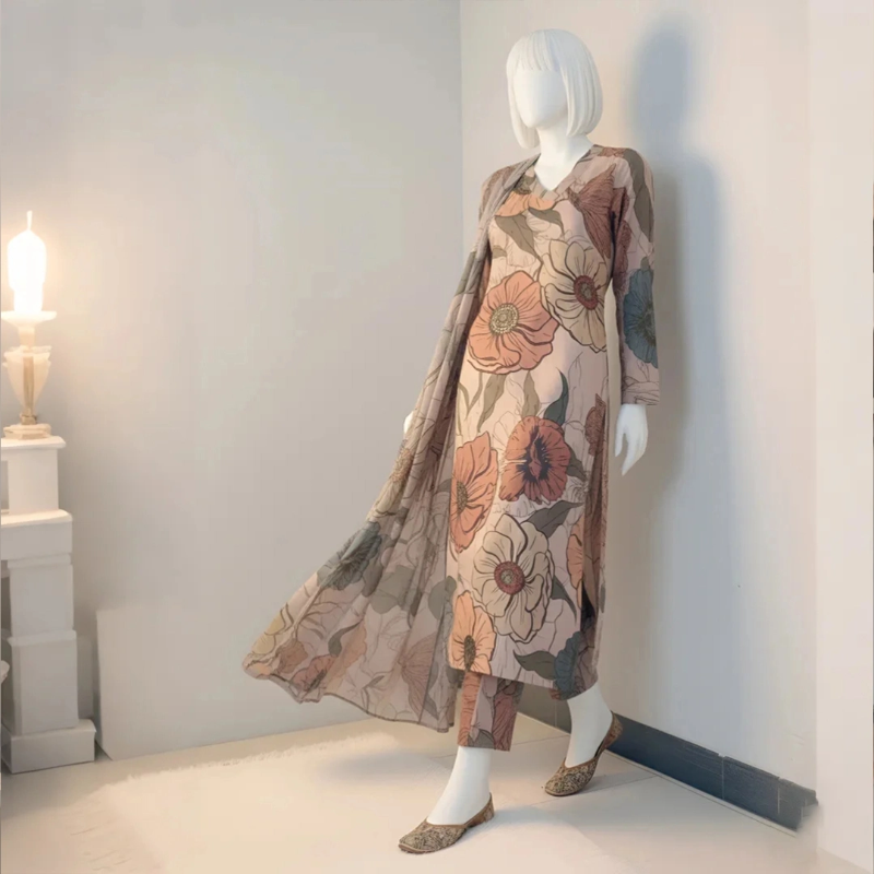 Rose Valley - Floral Printed Suit Set