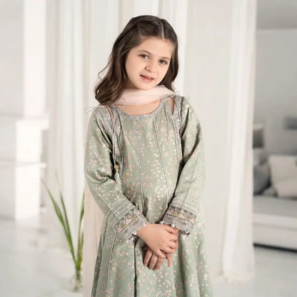 Farah – Embroidered Cotton Kids Suit