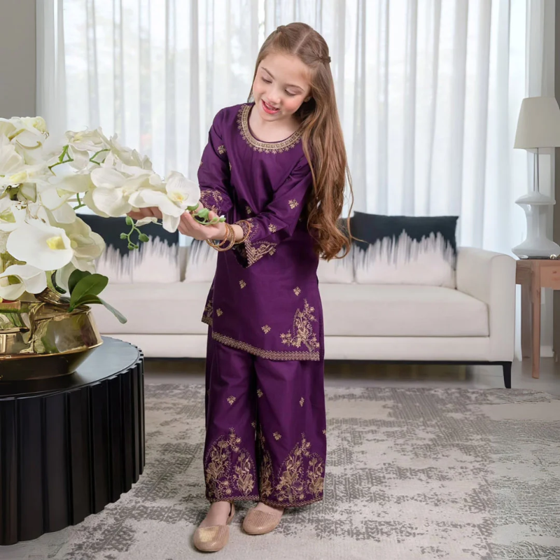 Haniya - Floral Embroidered Kids Suit