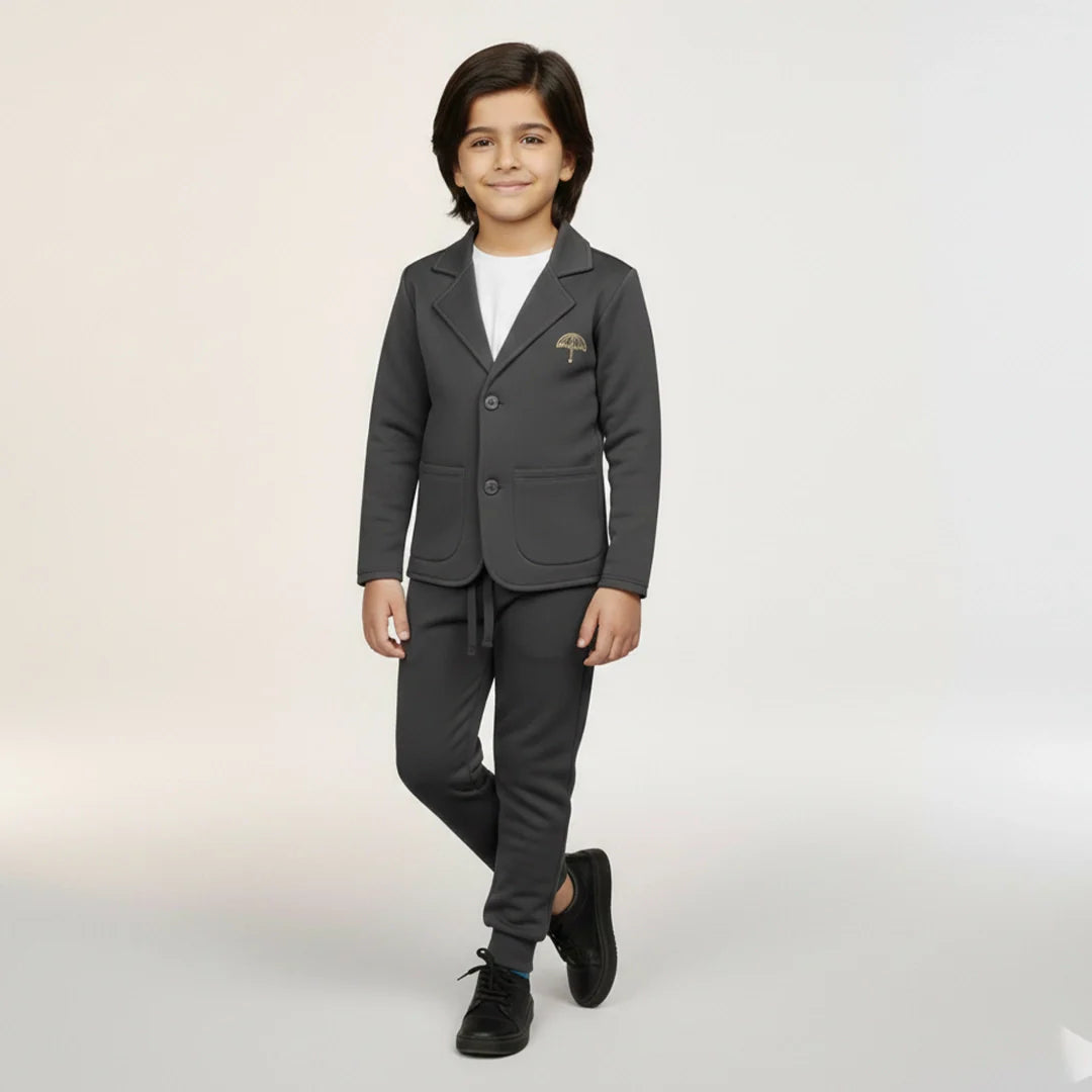 Charcoal Grey Premium Boys' Blazer Set