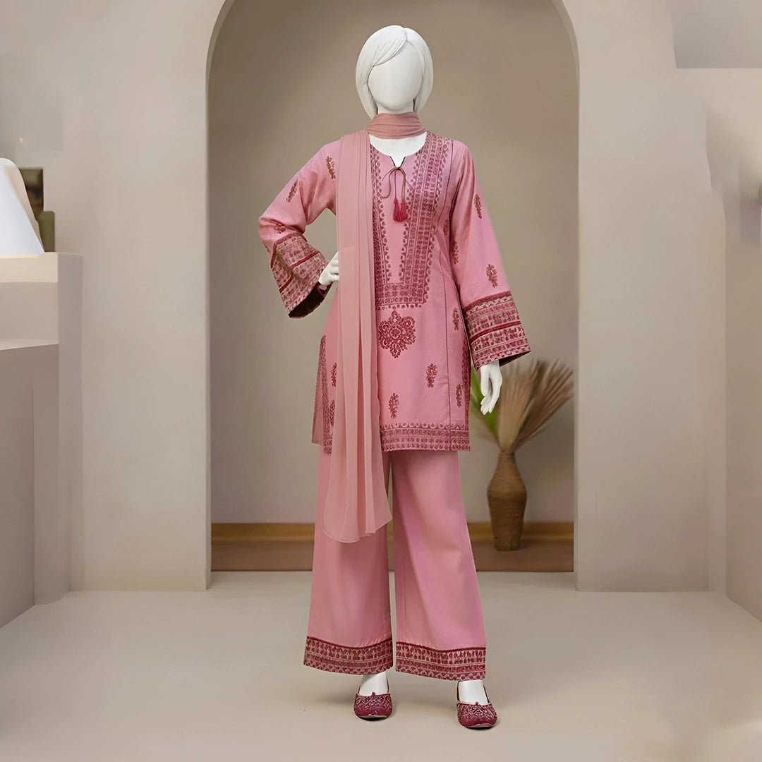 Barbie-Embroidered-3 Piece Set