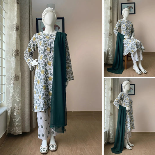 Nova - Floral Printed Cotton Suit Set