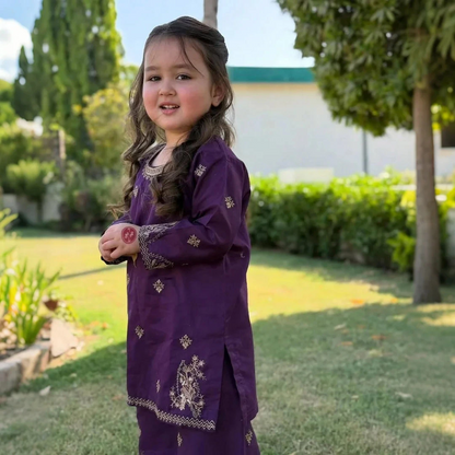 Haniya - Floral Embroidered Kids Suit