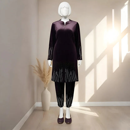 Wine - Premium Velvet Co-Ord Set