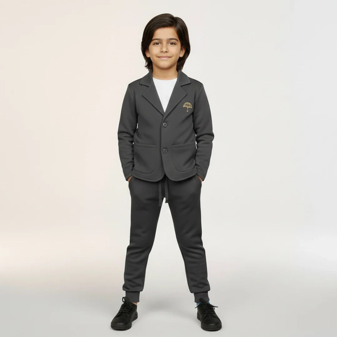 Charcoal Grey Premium Boys' Blazer Set