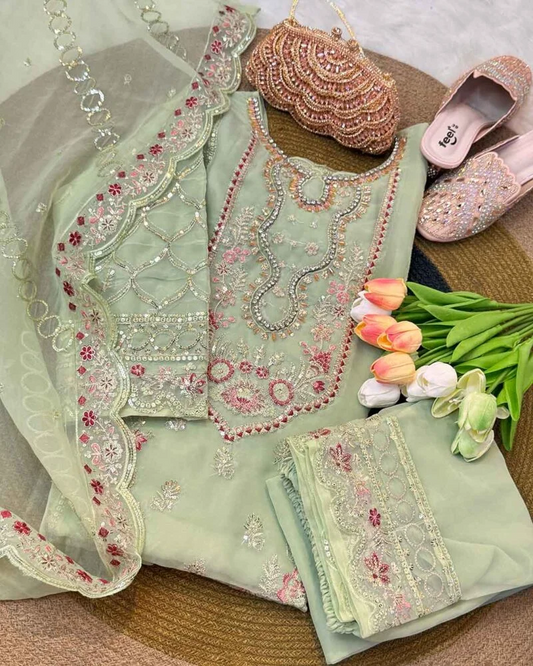 Sadaf - Organza Embroidered Suit Set