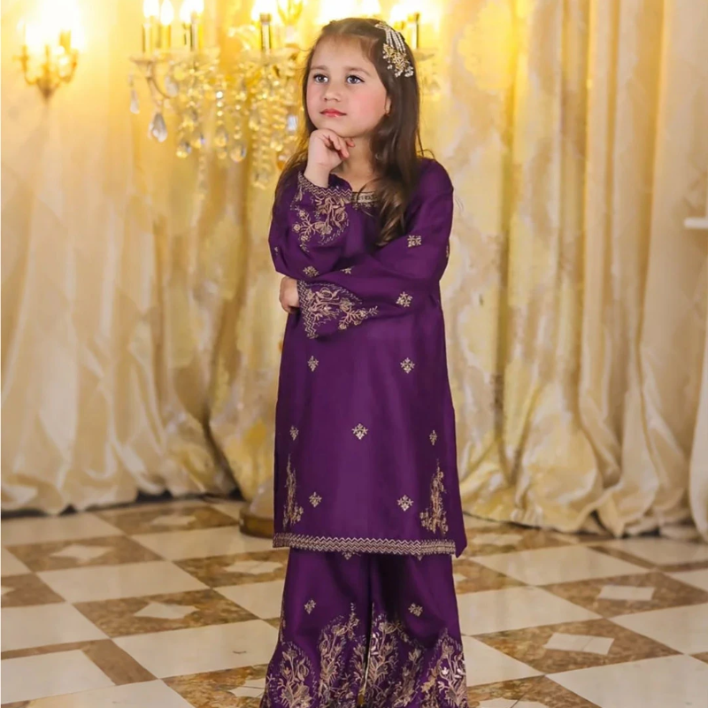 Haniya - Floral Embroidered Kids Suit