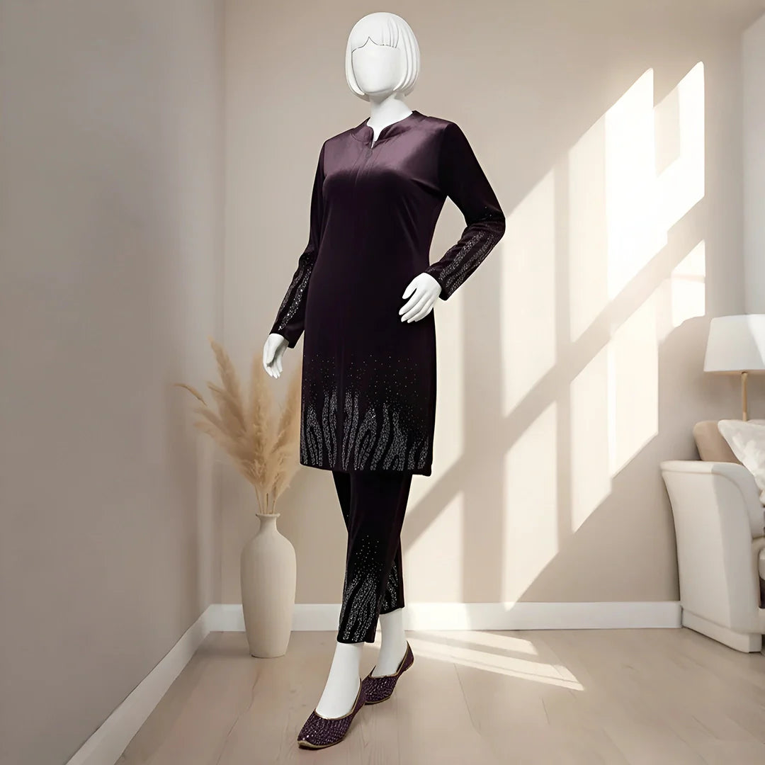 Wine - Premium Velvet Co-Ord Set