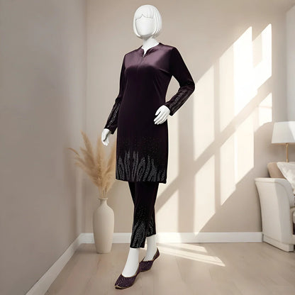 Wine - Premium Velvet Co-Ord Set