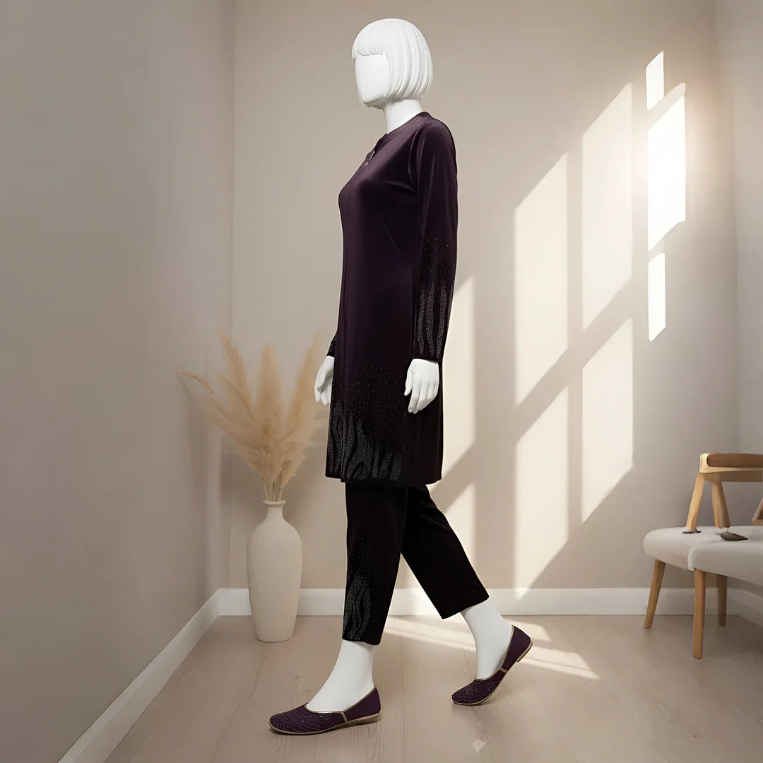 Wine - Premium Velvet Co-Ord Set