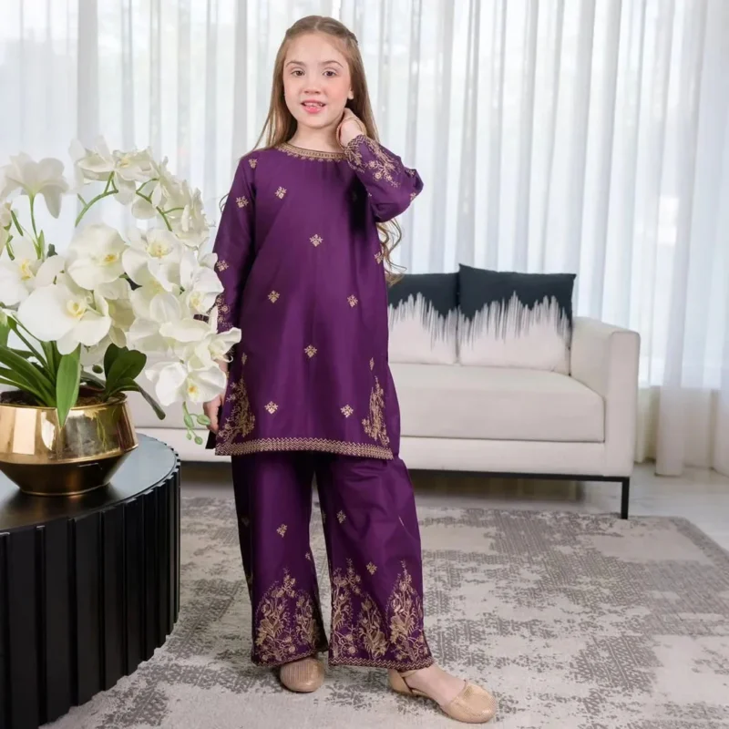 Haniya - Floral Embroidered Kids Suit