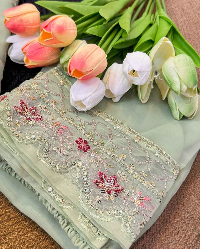 Sadaf - Organza Embroidered Suit Set