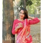 Kumudini - Floral Printed Synthetic Saree
