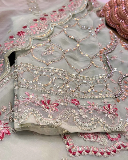 Sadaf - Organza Embroidered Suit Set