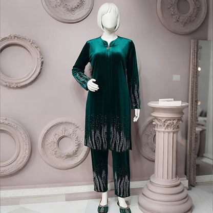 Sea Green - Premium Velvet Co-Ord Set