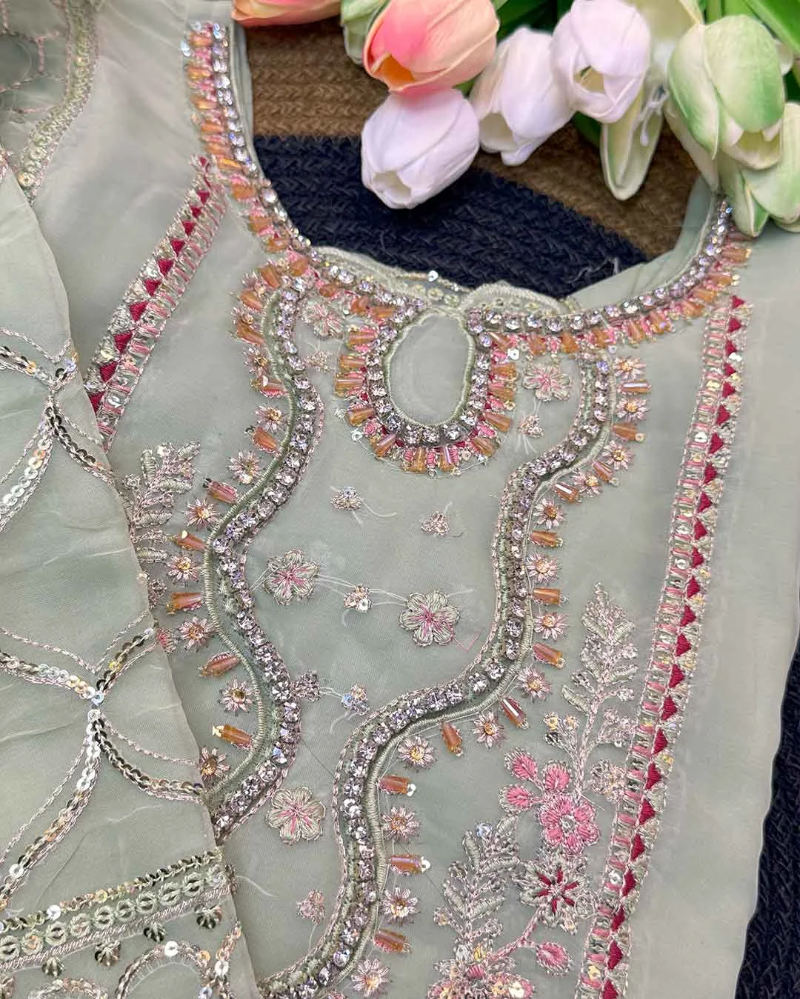 Sadaf - Organza Embroidered Suit Set