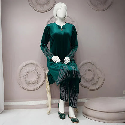 Sea Green - Premium Velvet Co-Ord Set