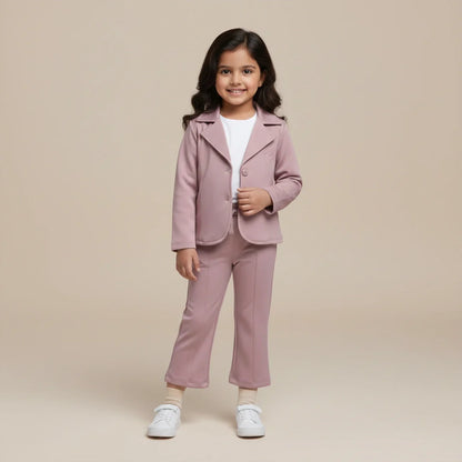 Pink Premium Kids Girls Blazer Set