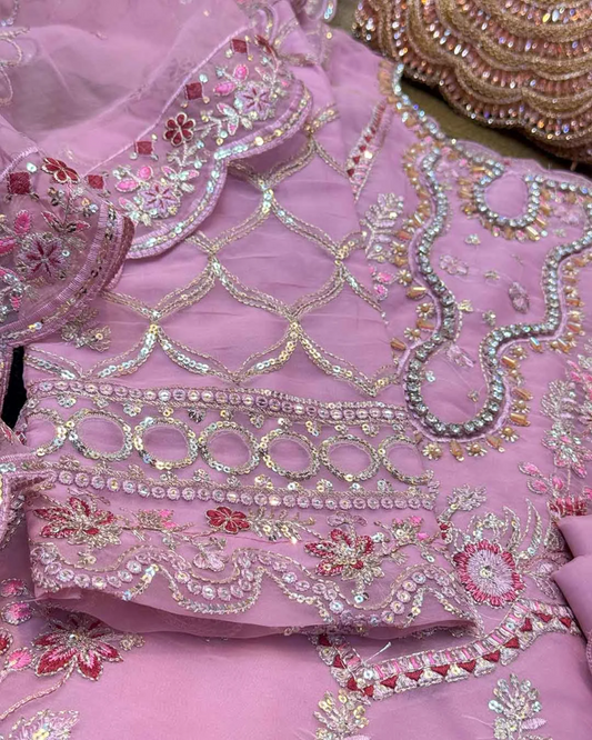 Shahnaz - Organza Embroidered Suit Set