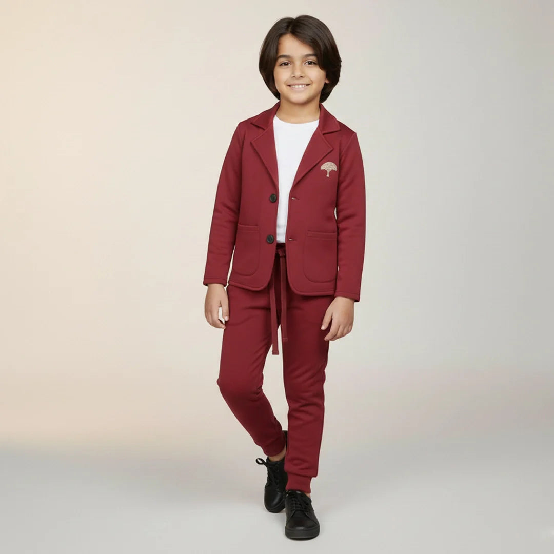 Solid Pink Premium Boys' Blazer Set