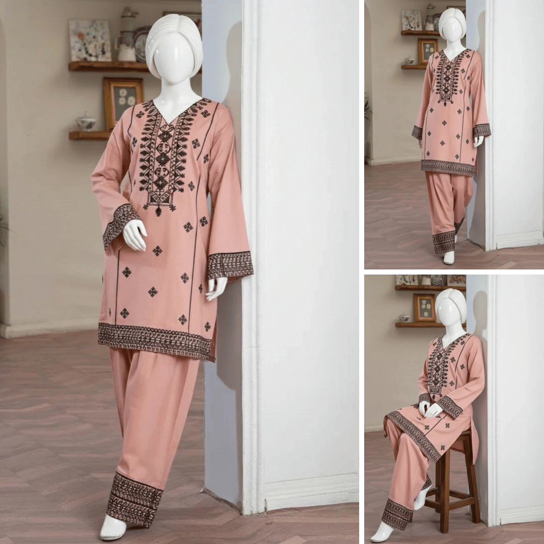 Naum - Embroidered Floral Suit Set