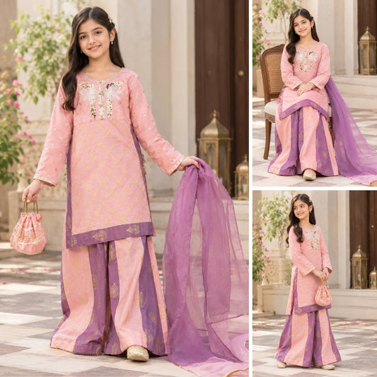 Chameli-Embroidered-4 Piece Kids Set