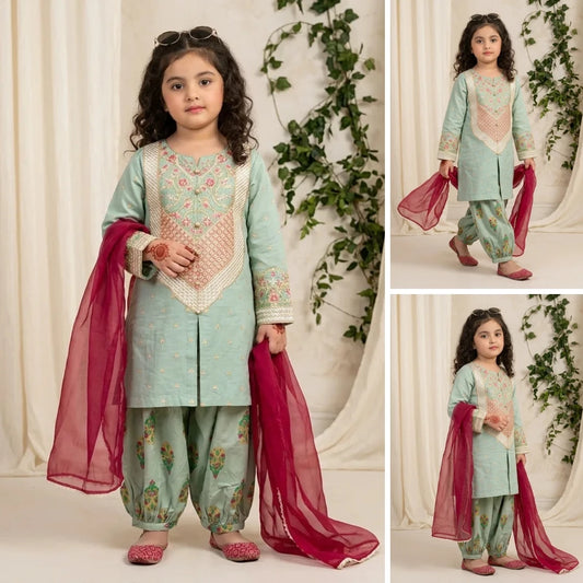 Tooba-Embroidered-4 Piece Kids Set