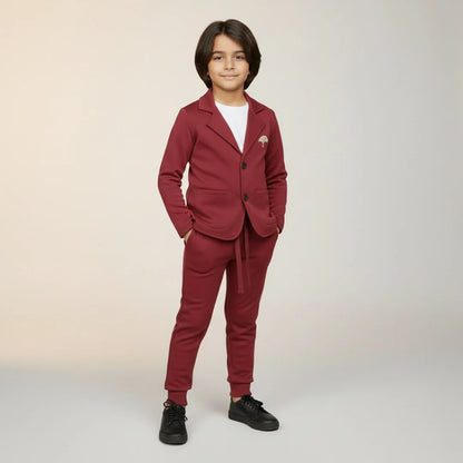 Solid Pink Premium Boys' Blazer Set