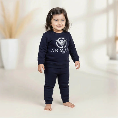 Navy Blue Kids Girls Premium Track Suit