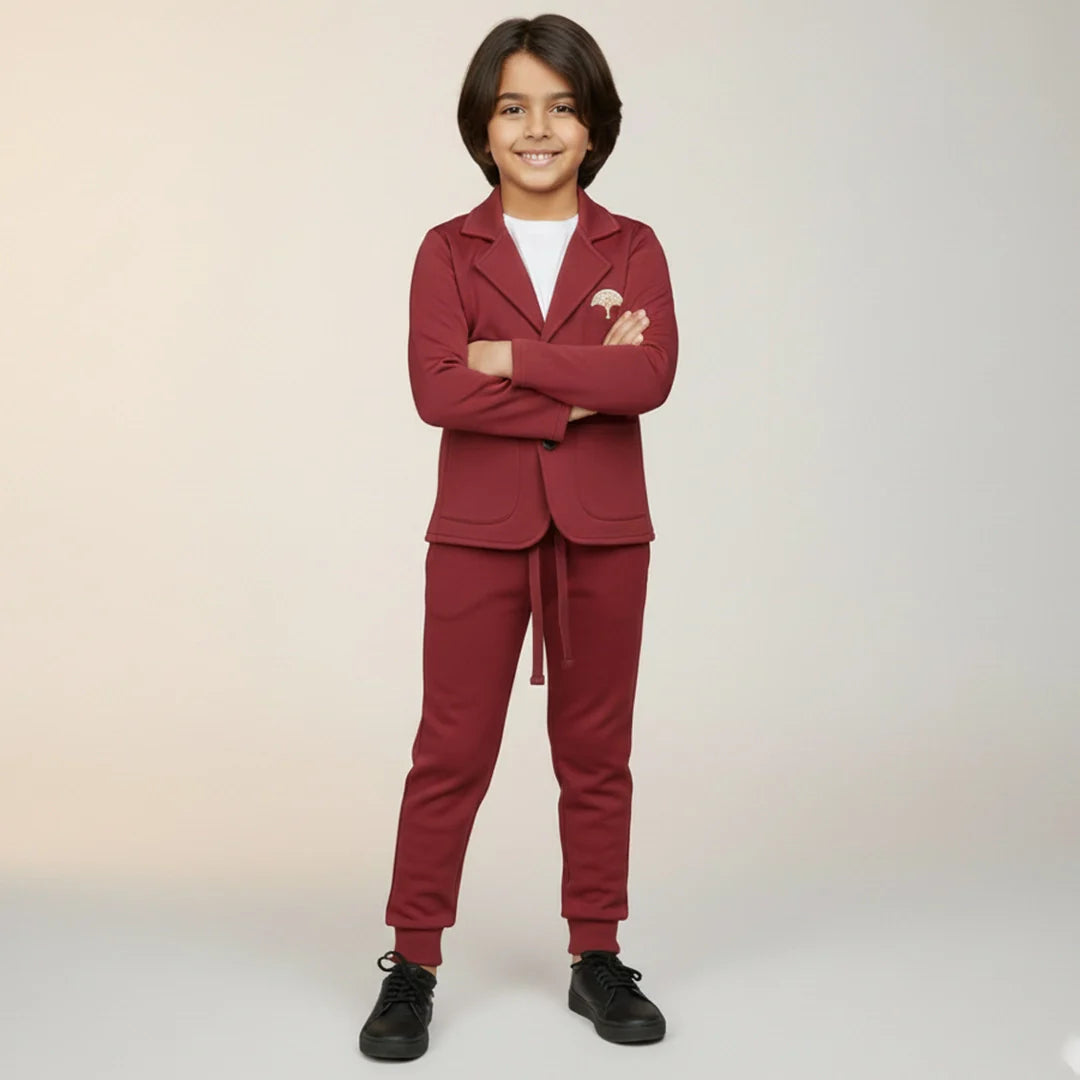 Solid Pink Premium Boys' Blazer Set