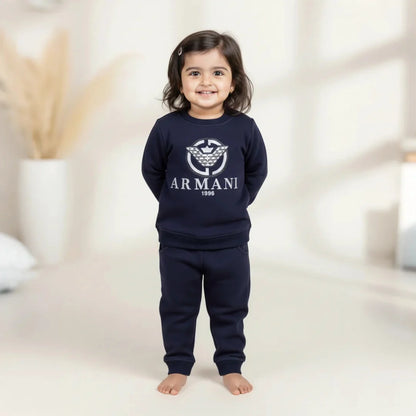 Navy Blue Kids Girls Premium Track Suit