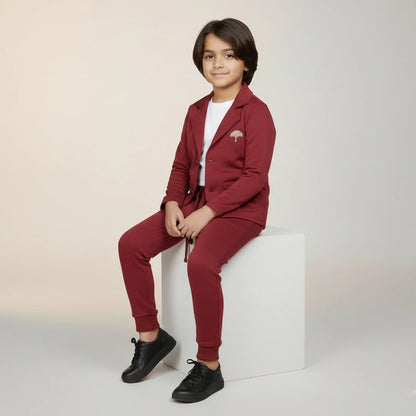 Solid Pink Premium Boys' Blazer Set