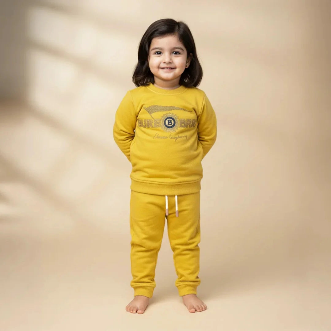Yellow Kids Girls Premium Track Suit