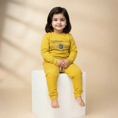Yellow Kids Girls Premium Track Suit