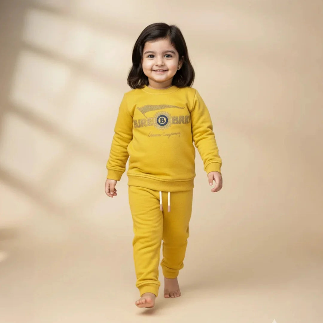 Yellow Kids Girls Premium Track Suit