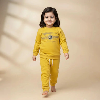 Yellow Kids Girls Premium Track Suit